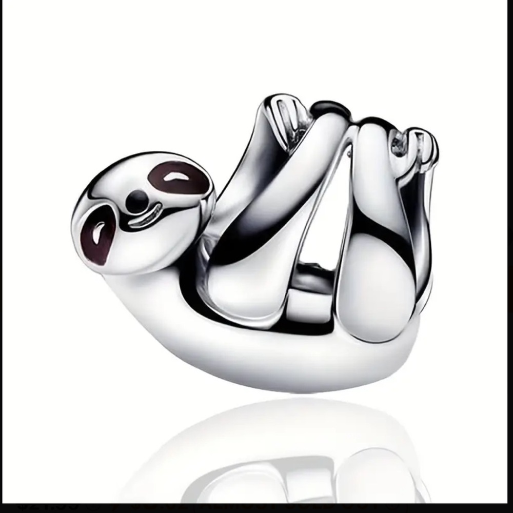 925 “Good Things Take Time” Sloth Bear Charm For Pandora Bracelets & Others